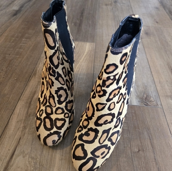 Sam Edelman Womens Case Leopard Animal Print Calf Hair Chelsea Ankle Boo… - Picture 5 of 14